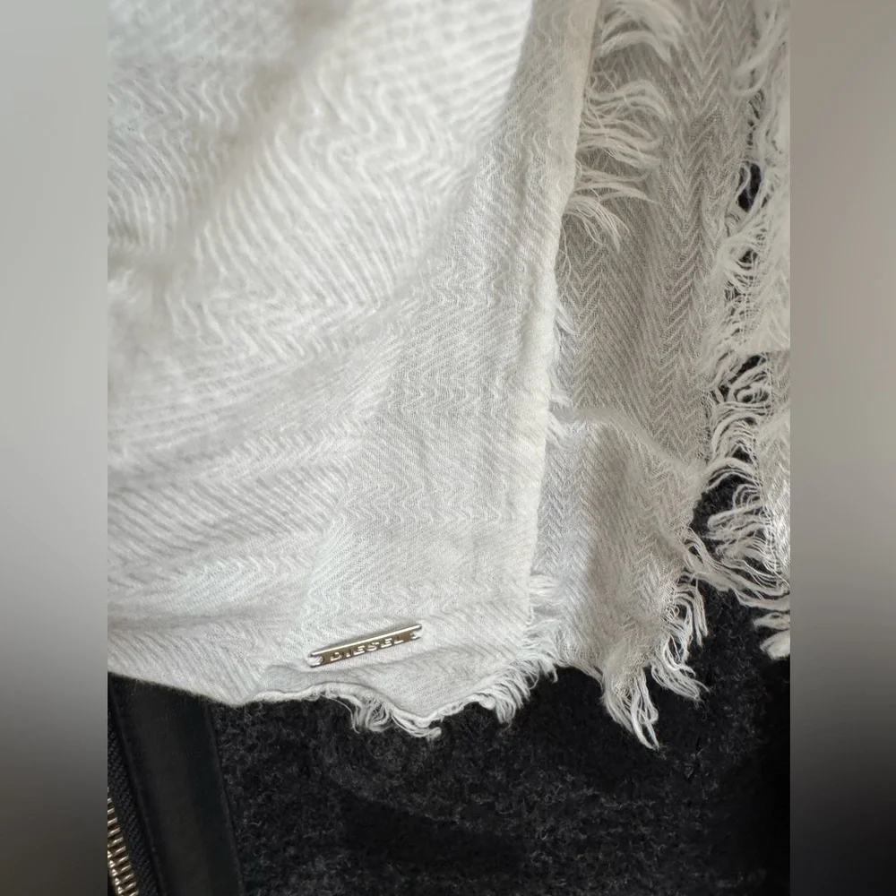 Diesel Black and White Graphic Scarf